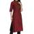 maroon plain dupion kurti