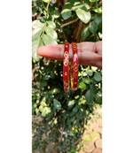 Maroon And Gold Bangle Set Of 2