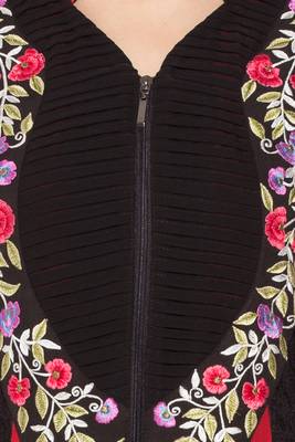 Black Embroidered Georgette Party Wear Kurti 5