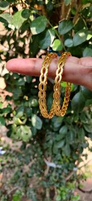Ethnic  Gold Plated Designer Bangle Set Of 2 1