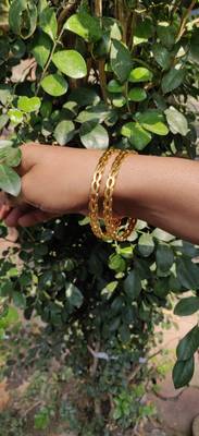 Ethnic  Gold Plated Designer Bangle Set Of 2 4
