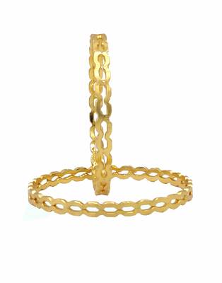 Ethnic  Gold Plated Designer Bangle Set Of 2 8
