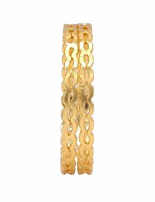 Ethnic  Gold Plated Designer Bangle Set Of 2 9
