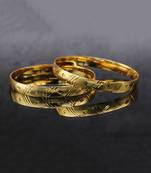 Traditional Ethnic Matt Gold Plated Designer Bangle Set Of 2