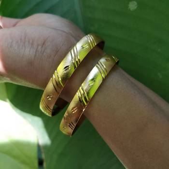 Traditional Ethnic Matt Gold Plated Designer Bangle Set Of 2 4