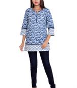 Women blue Printed Straight Kurta