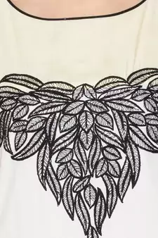 White Embroidered Cotton Party Wear Kurti