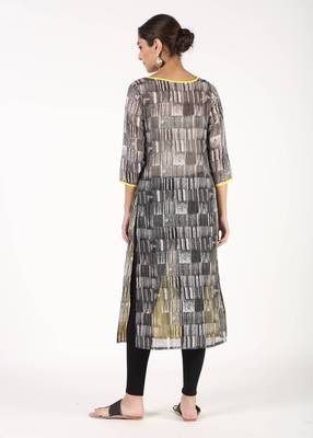 Women Yellow Printed Straight Kurta 3