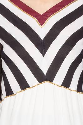 White Embroidered Cotton Party Wear Kurti 5