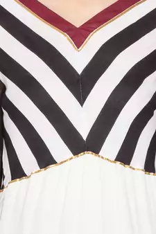 White Embroidered Cotton Party Wear Kurti