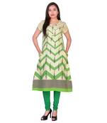 Women Green Printed A-line Kurta