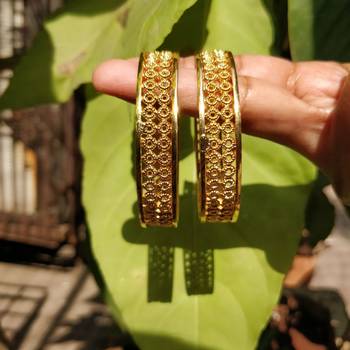 Traditional Gold Plated  Bracelet Bangle Set Of 2 5