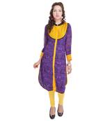 Purple Georgette Straight Kurti