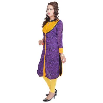 Purple Georgette Straight Kurti 2