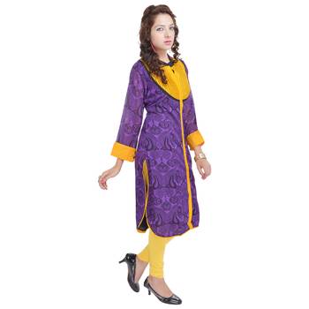 Purple Georgette Straight Kurti 3