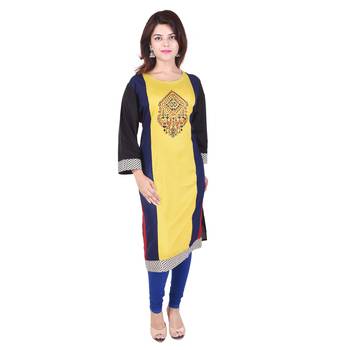 Women multicolor Colorblock Straight Kurta 1