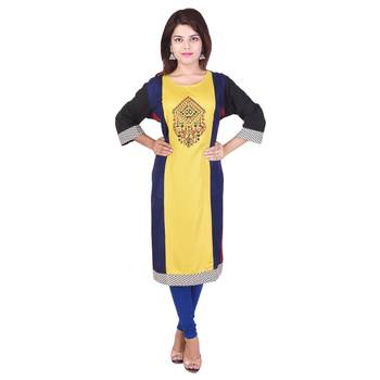 Women multicolor Colorblock Straight Kurta 2