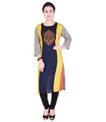 Women multicolor Colorblock Straight Kurta