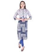 Women blue Printed A-line Kurta