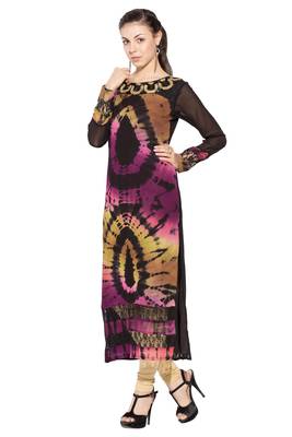 Multicolor Embroidered Georgette Party Wear Kurti 2