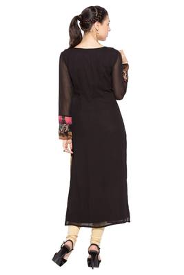 Multicolor Embroidered Georgette Party Wear Kurti 4