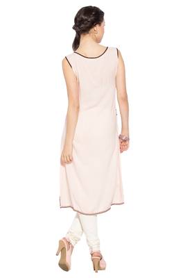 White Embroidered Cotton Party Wear Kurti 4