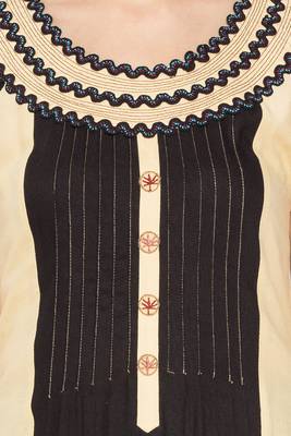 Black Embroidered Cotton Party Wear Kurti 5