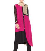 Pink Woven Georgette Party Wear Kurti