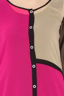 Pink Woven Georgette Party Wear Kurti