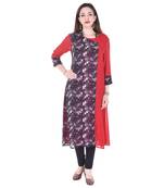 Women Black Printed A-line Kurta