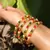 Traditional  Gold Plated Bangles With Multi Colored Bead Set Of 4