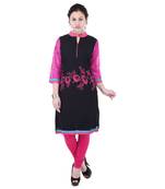 Women Pink Printed Straight Kurta