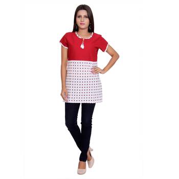 Women Maroon Printed Straight Kurta 1