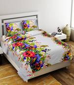 Multicolour Double Bed Sheet With Pillow Cover