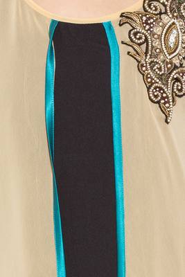 Beige Embroidered Georgette Party Wear Kurti 5