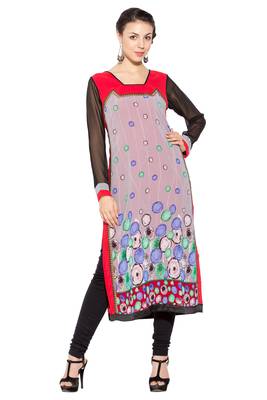 Multicolor Printed Georgette Party Wear Kurti 1