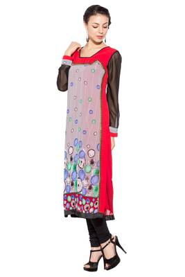 Multicolor Printed Georgette Party Wear Kurti 2