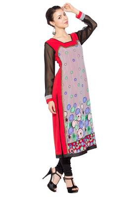 Multicolor Printed Georgette Party Wear Kurti 3