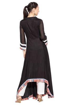 Black Printed Cotton Party Wear Kurti 4