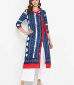 Women blue Printed A-line Kurta