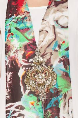 Multicolor Embroidered Georgette Party Wear Kurti 5