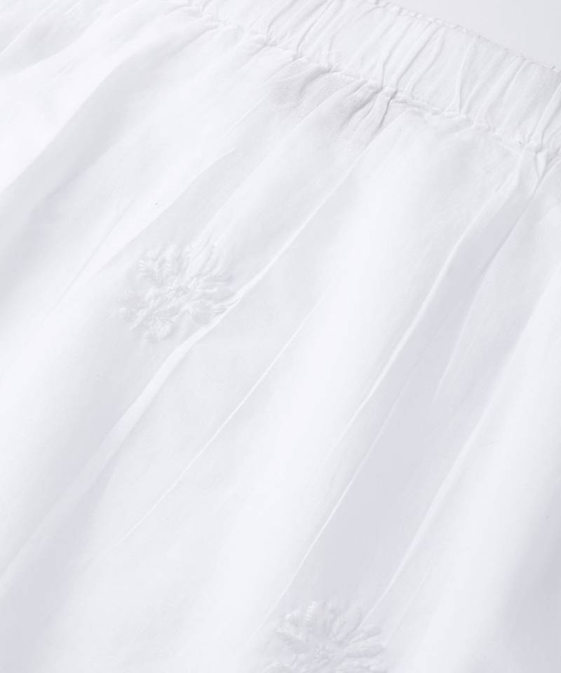 Hand Embroidered White Cotton Lucknow Chikankari Women Short Top