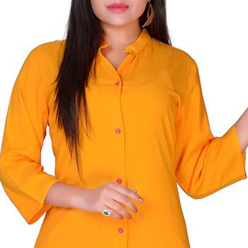 Women Yellow Embroidered Frontslit Kurta 2