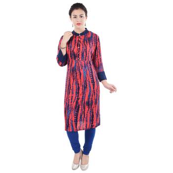 Women Peach Dyed Straight Kurta 2
