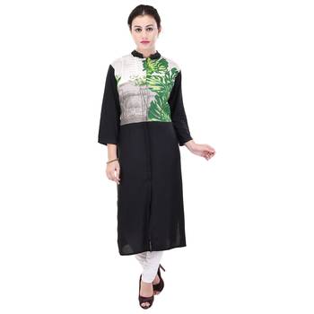 Black Rayon Straight Kurti 2
