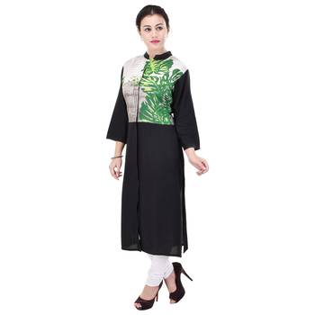 Black Rayon Straight Kurti 3