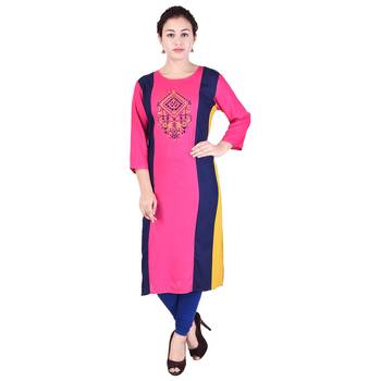 Women multicolor Colorblock Straight Kurta 1