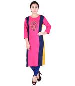 Women multicolor Colorblock Straight Kurta