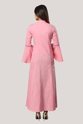 Pink Cotton Front Slit Kurti 3