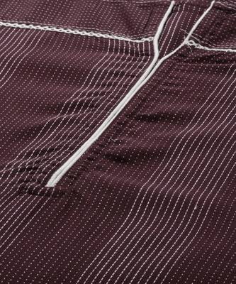 Women Maroon Self Design A-Line Handloom Kurta 4